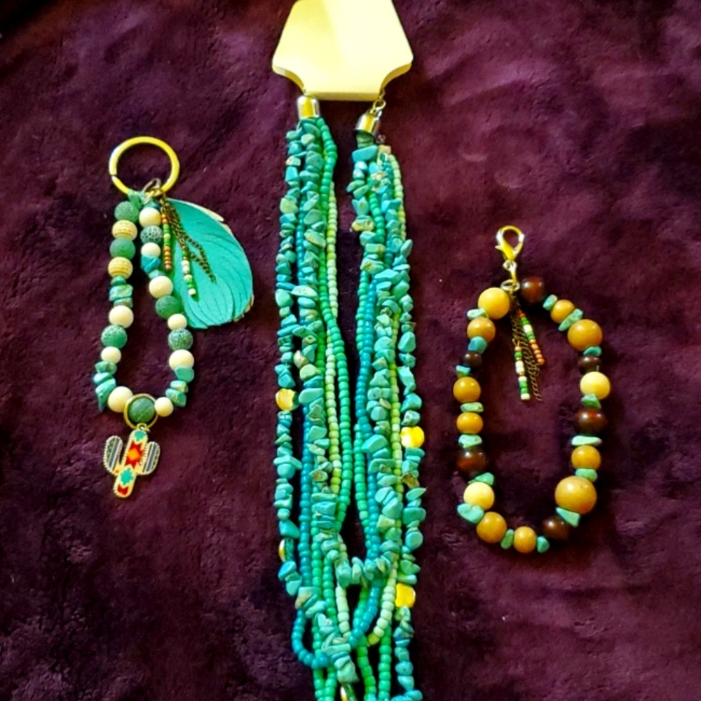 Turquoise jewelry Kohls Necklace handmade keychains